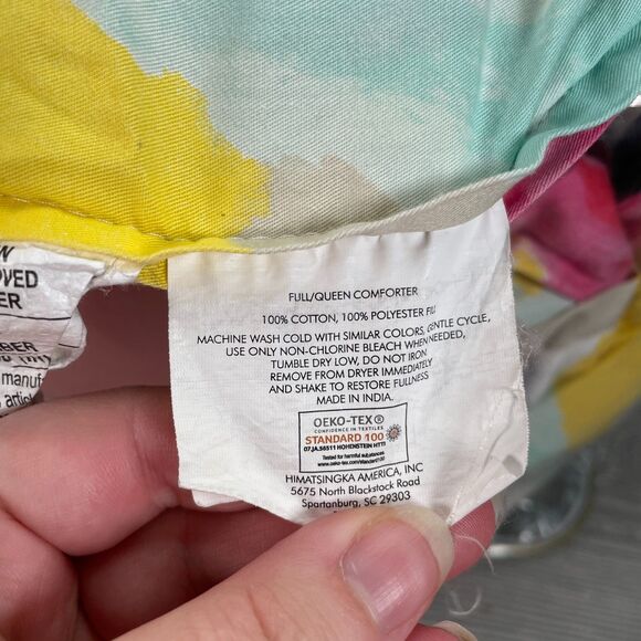 Kate Spade Paintball Floral Full-Queen Comforter Colorful Watercolor Pink Blue - Picture 10 of 10